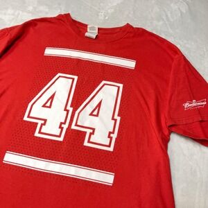 Forrest Gump 44 Budweiser Beer Football NFL T-Shirt Promo Tee Red Mens XL
